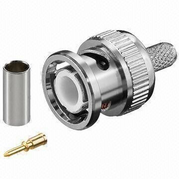 BNC RF Connector with Gold-plated Contacts, DC-4GHz Frequency Range, and 75 Ohms Impedance for PCB Mount Applications